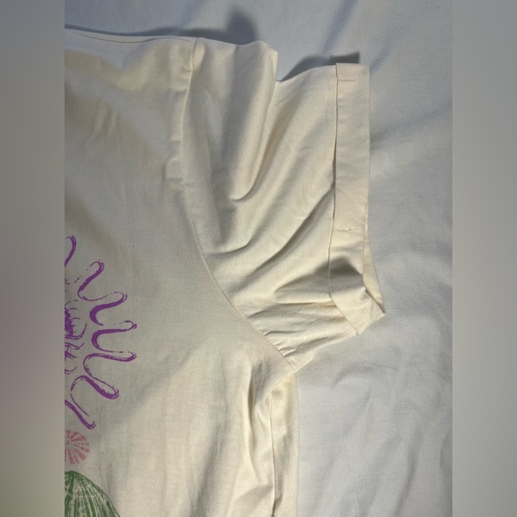 Messy Buns Lazy Days T-Shirt Jingle Shells with Glittery Beach Design Juniors L - Picture 5 of 7